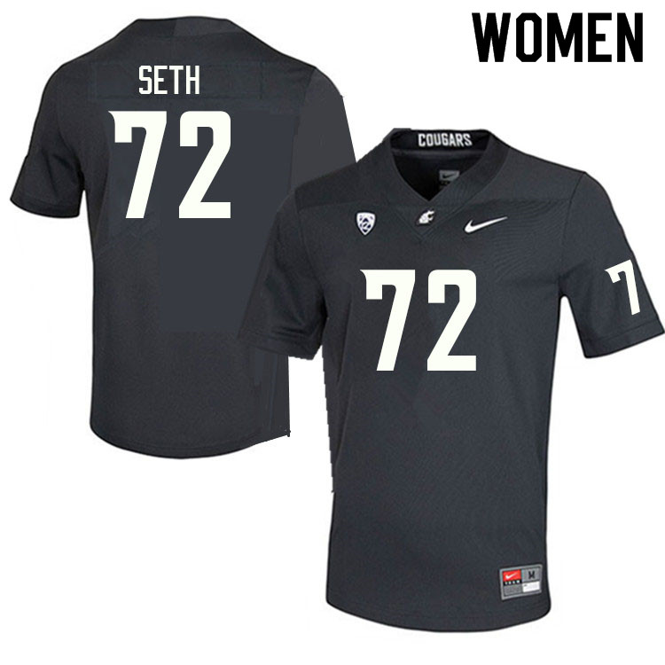 Women #72 Jakobus Seth Washington State Cougars College Football Jerseys Sale-Charcoal